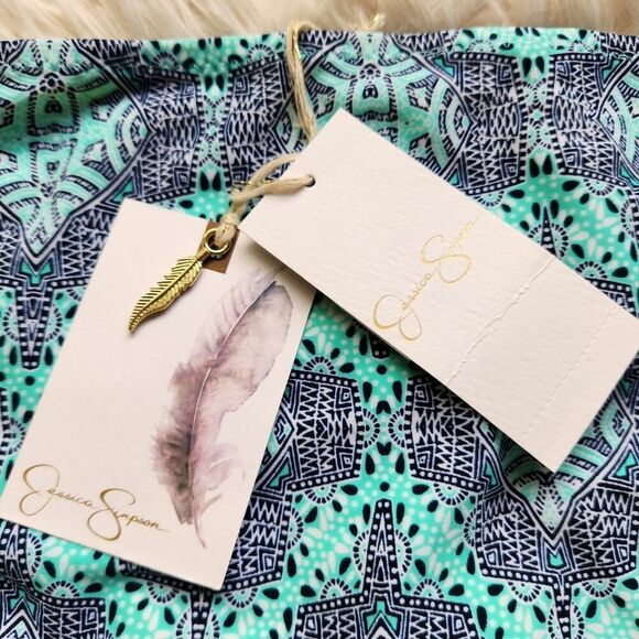 Jessica Simpson Bikini Bottom Size Large Green Blue Aqua Marine Swimwear - Picture 5 of 8